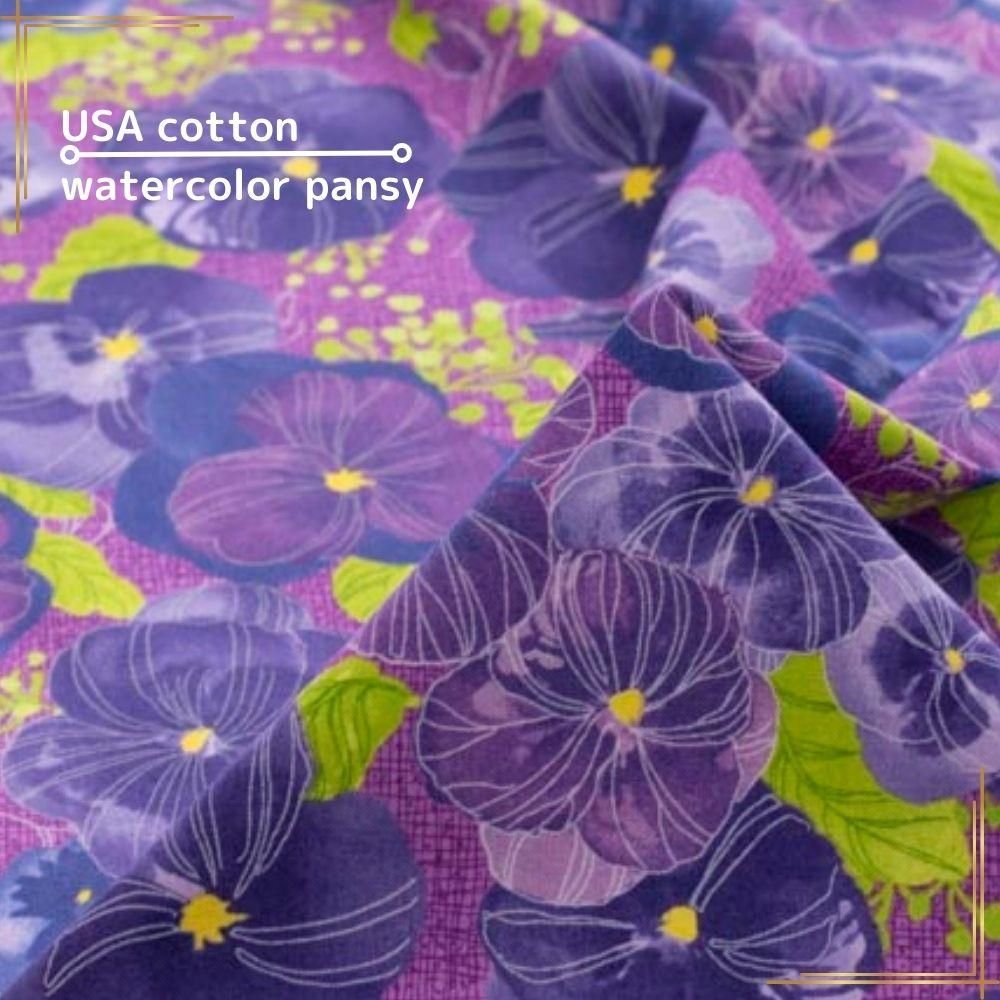 [ USAåȥ ] ѥ󥸡<br>USA cottonwatercolor pansyå졼ס7273-3