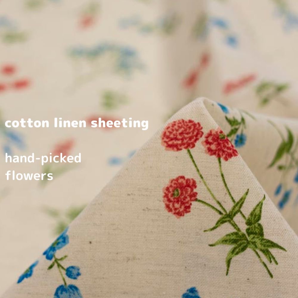 [ åȥͥ󥷡 ] Ťߤβ֡cotton linen sheetinghand-picked flowersåʥ7249-1