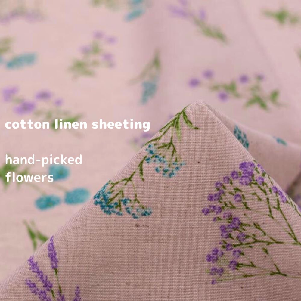 [ åȥͥ󥷡 ] Ťߤβ֡cotton linen sheetinghand-picked flowerså⡼ԥ󥯡7249-3