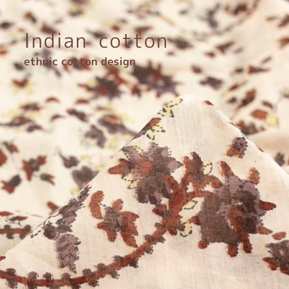 Υåȥϥ˥ååȥǥIndian cottonethnic cotton designåԥ󥯥١ߥܥɡINDIA-75