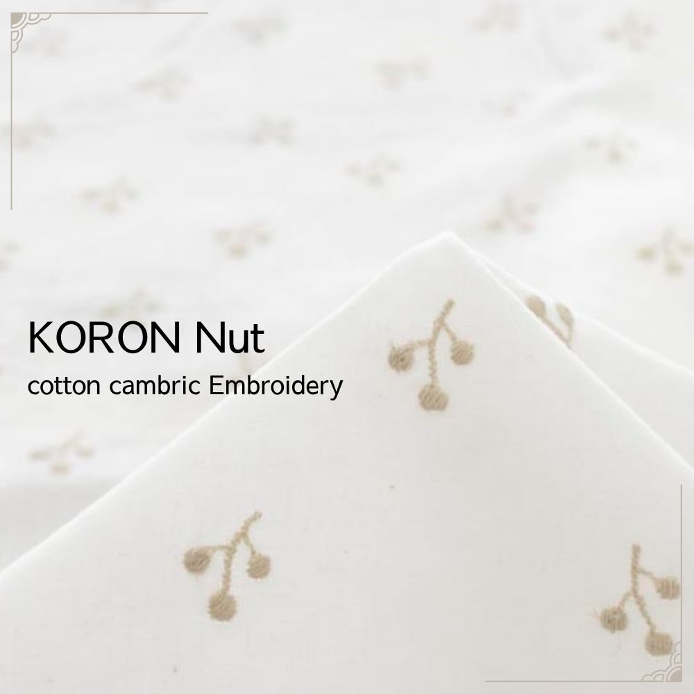 [ ɽ ] ڤμ åȥ󥭥֥åɽembroideryKORON Nut cotton cambric Embroideryåեۥ磻ȡߥ졼8117-1