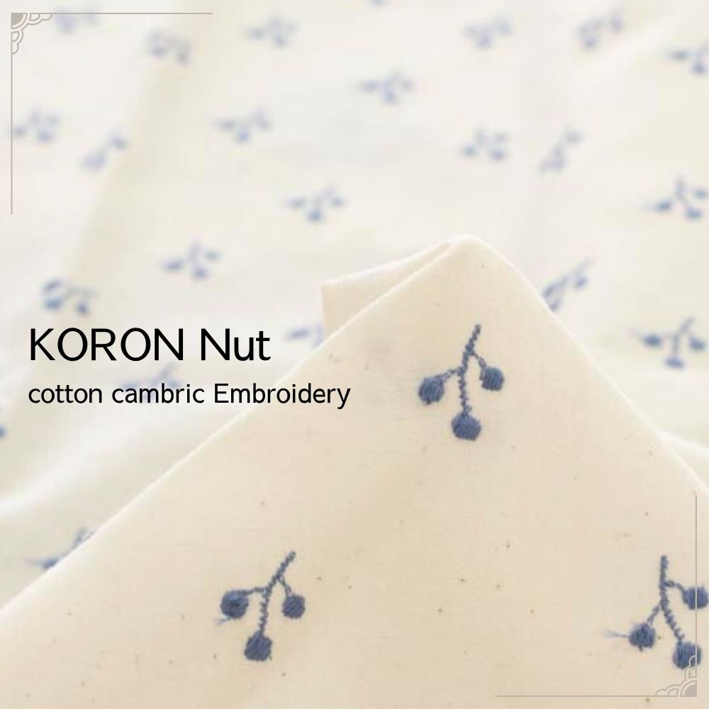 [ ɽ ] ڤμ åȥ󥭥֥åɽembroideryKORON Nut cotton cambric Embroideryåʥߥԥ饺֥롼8117-3