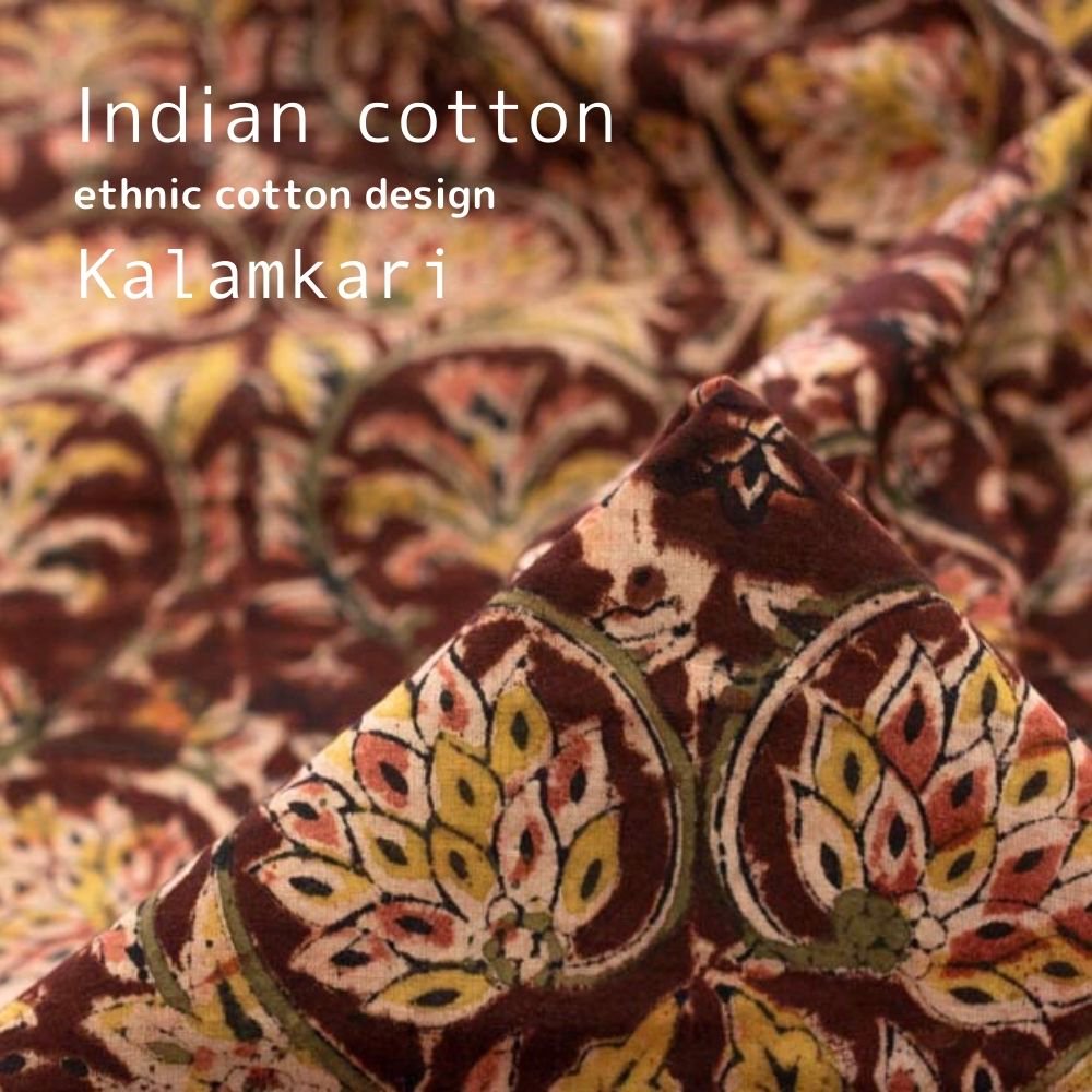 Υåȥϥ˥ååȥ󥫥५ǥIndian cottonethnic cotton kalamkari designåѡץ֥饦INDIA-89