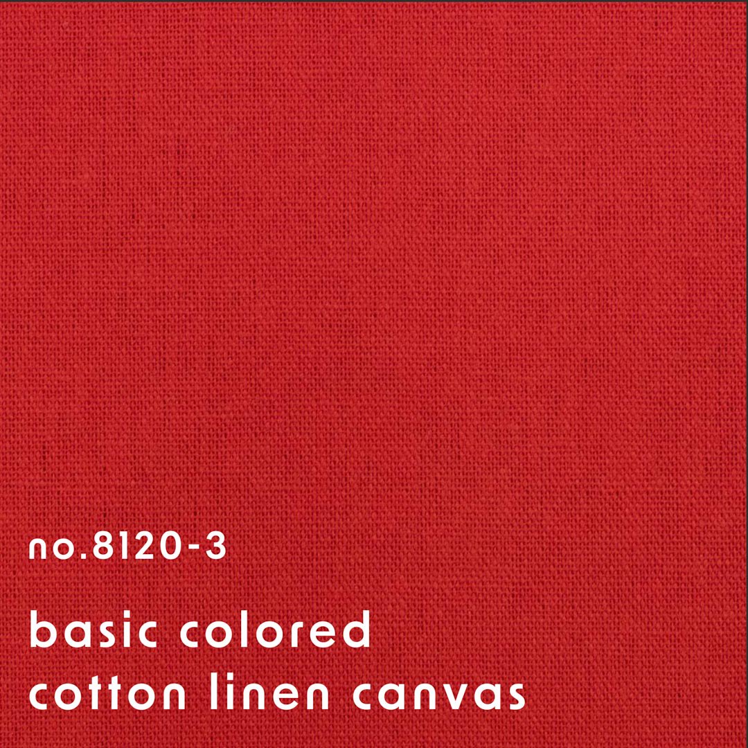 [ cotton linen ] ベーシックカラーコットンリネンキャンバス｜basic colored cotton linen canvas｜やや軽めの仕上げ｜レッド｜8120-3