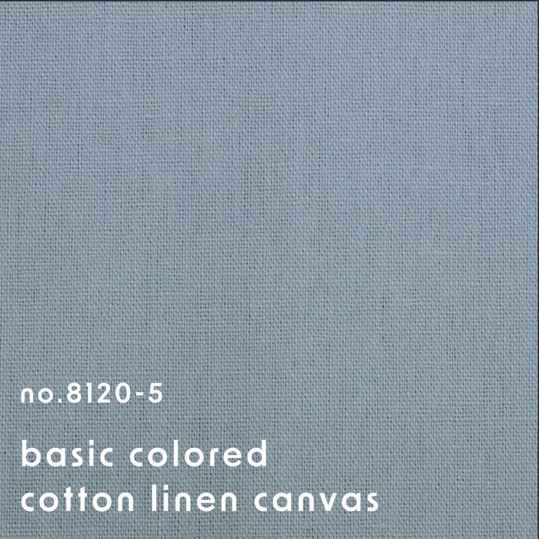 [ cotton linen ] ベーシックカラーコットンリネンキャンバス｜basic colored cotton linen canvas｜やや軽めの仕上げ｜ミストブルー｜8120-5