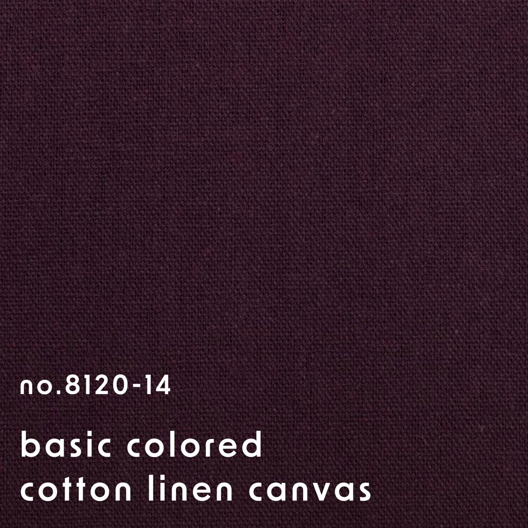 [ cotton linen ] ベーシックカラーコットンリネンキャンバス｜basic colored cotton linen canvas｜やや軽めの仕上げ｜パープル｜8120-14