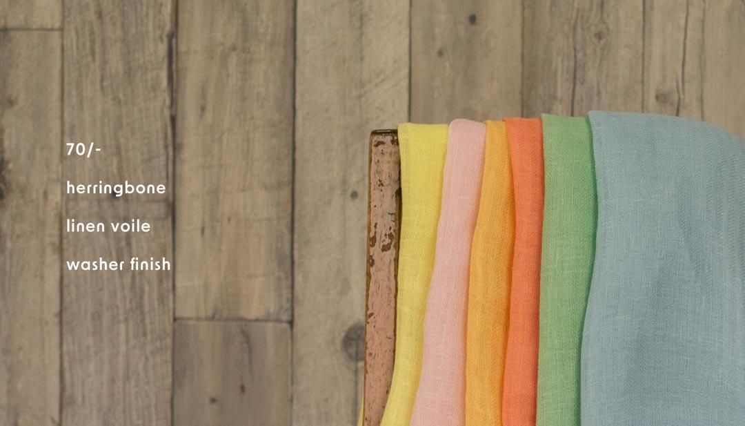 sale ][ Linen ]70/- リネンボイルへリンボンワッシャー｜70