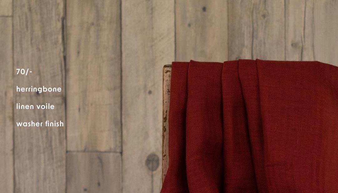 sale ][ Linen ]70/- リネンボイルへリンボンワッシャー｜70