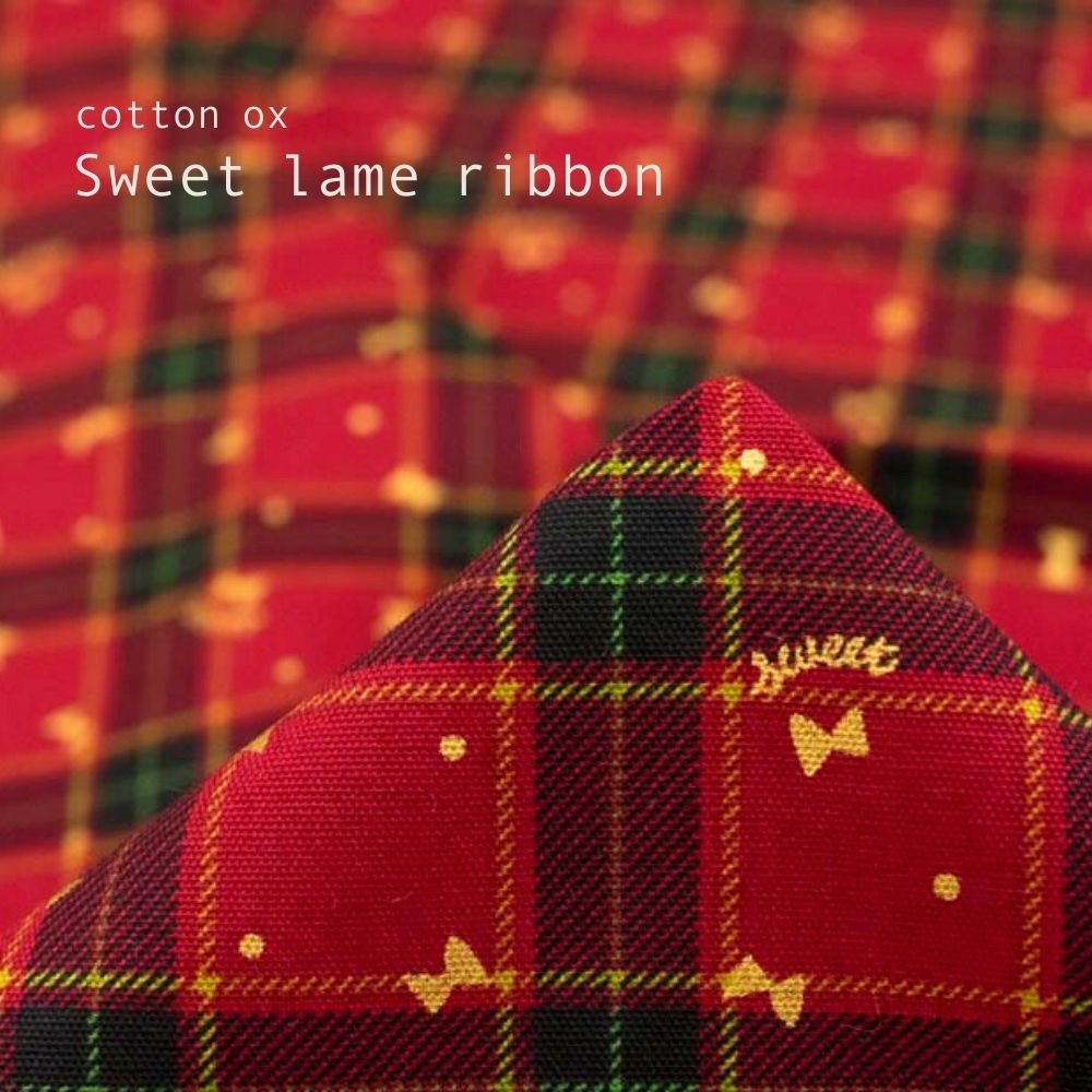 [ コットンオックス ] スイートラメリボン｜cotton ox｜Sweet lame ribbon｜レッド｜8144-1