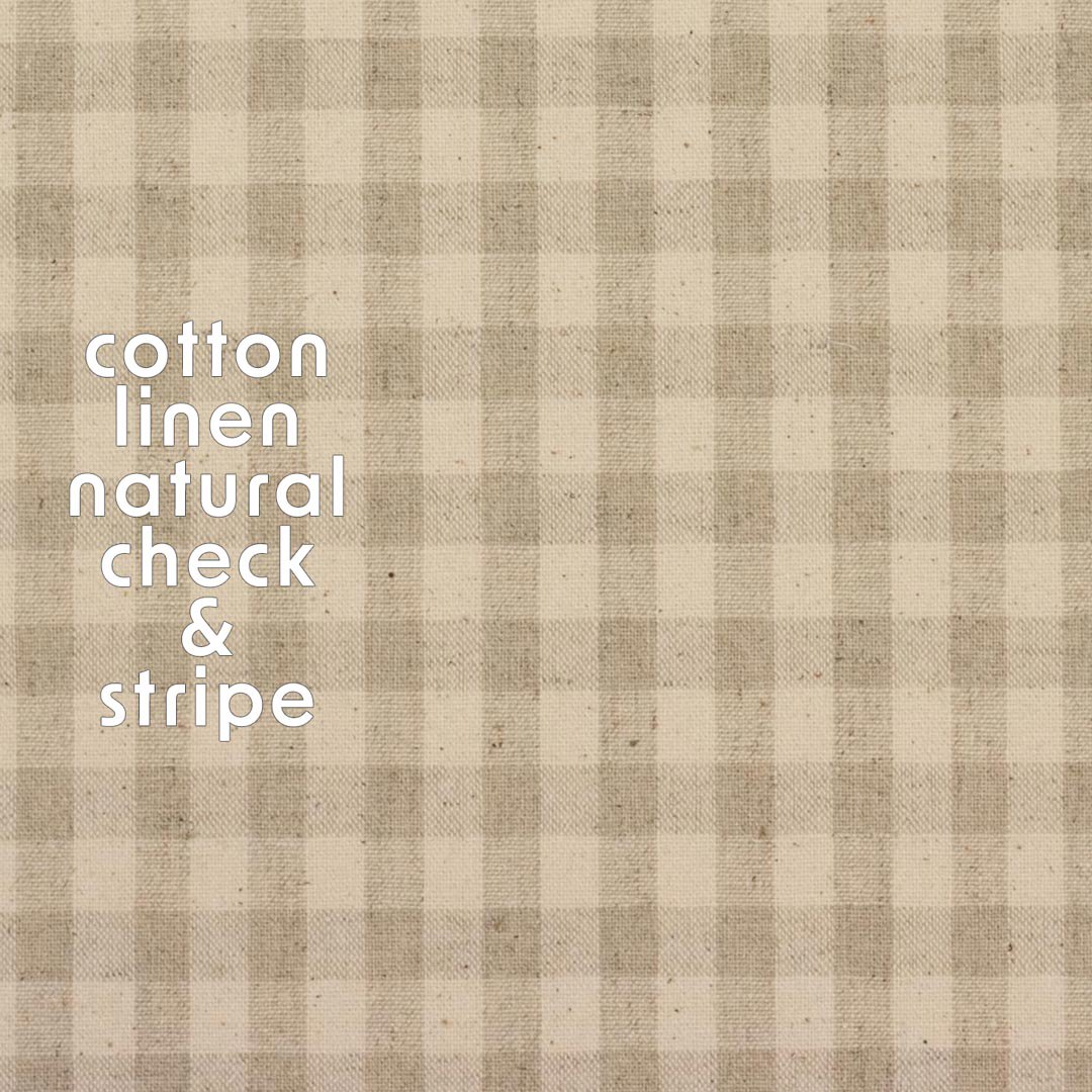 [ cotton linen ] natural C/L check & stripe｜ナチュラルコットンリネン｜チェック＆ストライプ｜ミディアム｜8146-3
