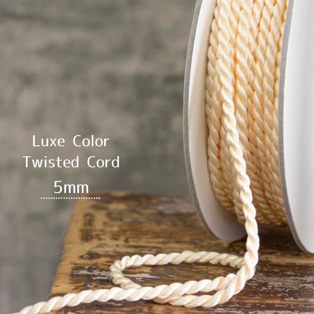 [ ひも/コード ] リュクスカラーツイストコード 5mm｜string/cord｜Luxe Color Twisted Cord｜ミルキークォーツ｜R004-1