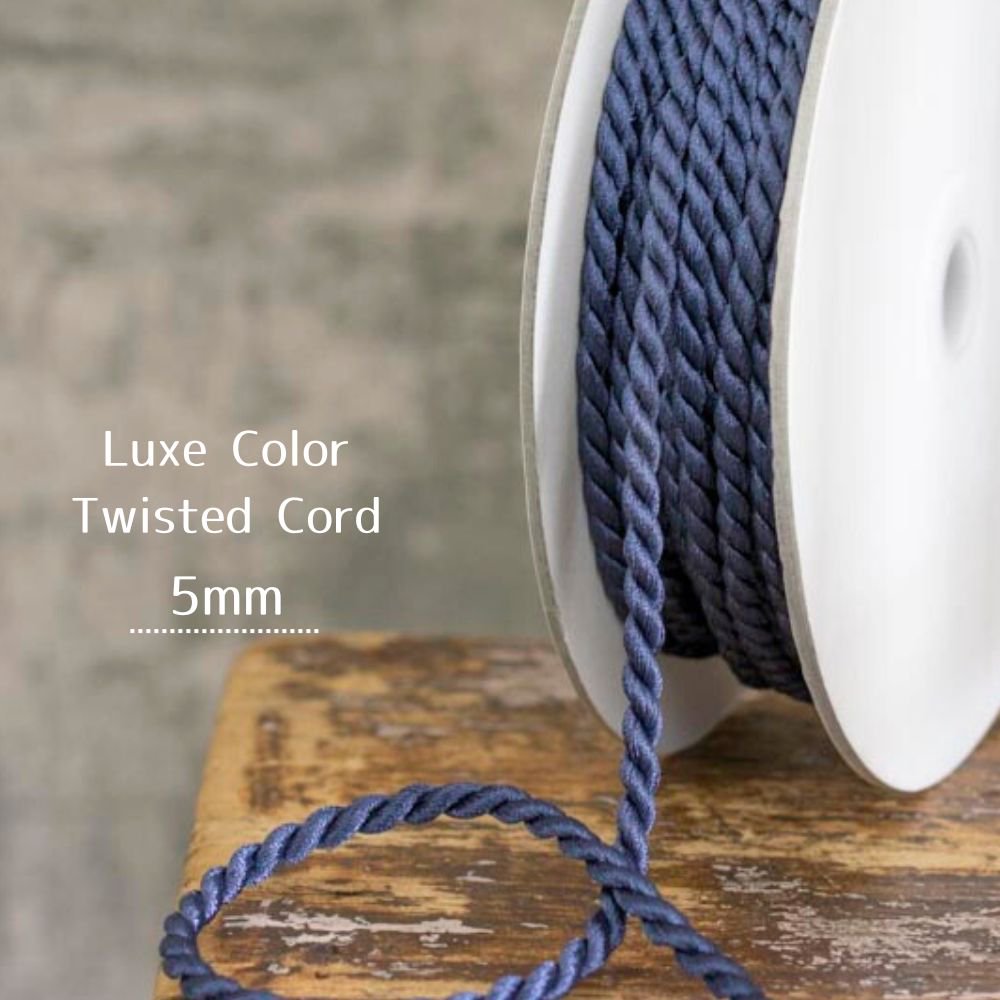 [ ひも/コード ] リュクスカラーツイストコード 5mm｜string/cord｜Luxe Color Twisted Cord｜オリエンタルブルー｜R004-7