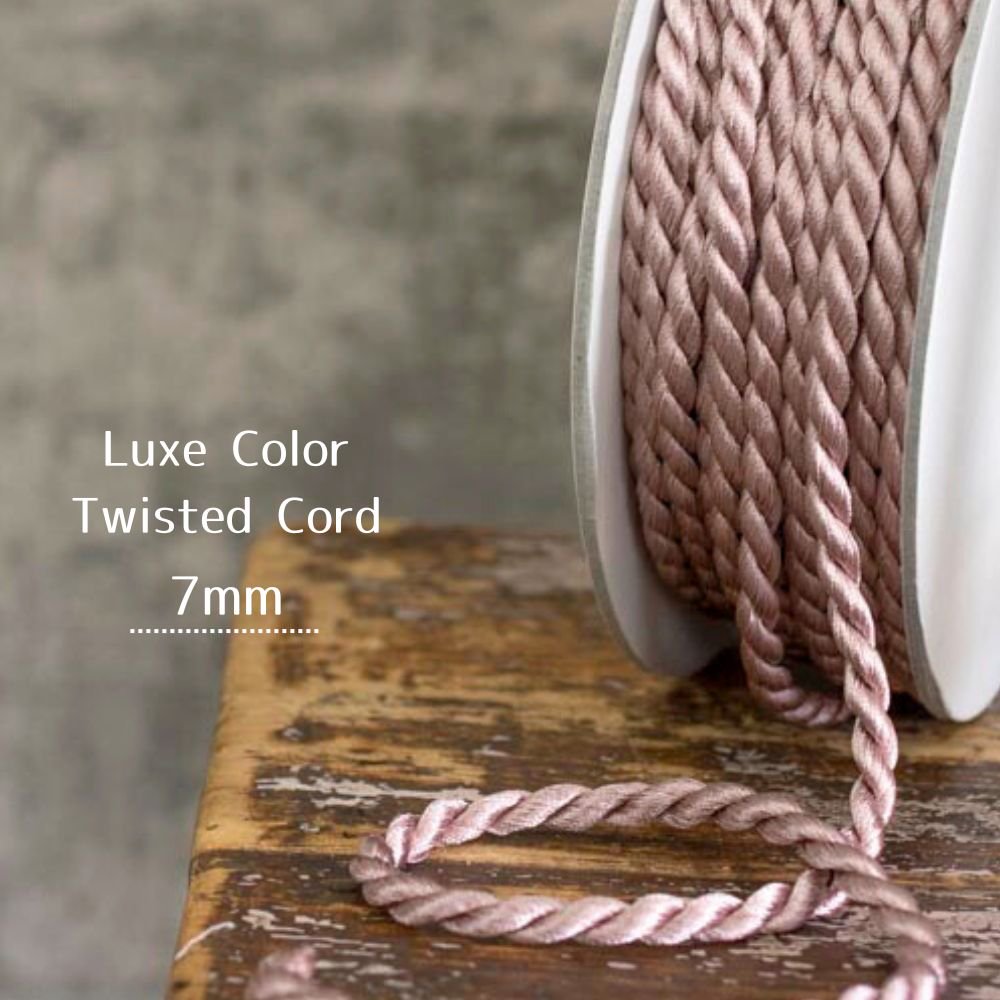 [ ひも/コード ] リュクスカラーツイストコード 7mm｜string/cord｜Luxe Color Twisted Cord｜オールドローズ｜R005-2