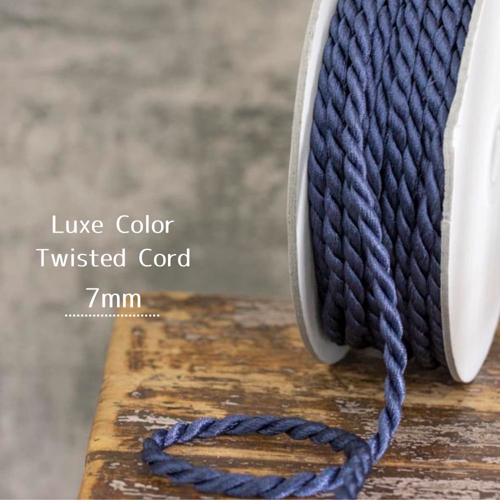 [ ひも/コード ] リュクスカラーツイストコード 7mm｜string/cord｜Luxe Color Twisted Cord｜オリエンタルブルー｜R005-7