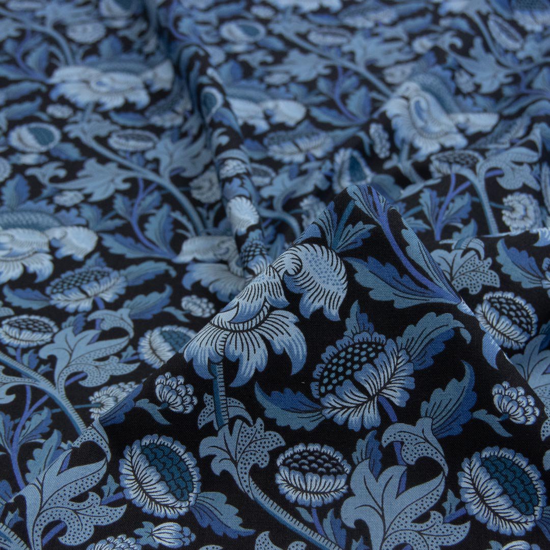 [ cotton sheeting ] MORRIS MEADOW | WEY | MODA社｜col.kelmscott blue｜6186-141