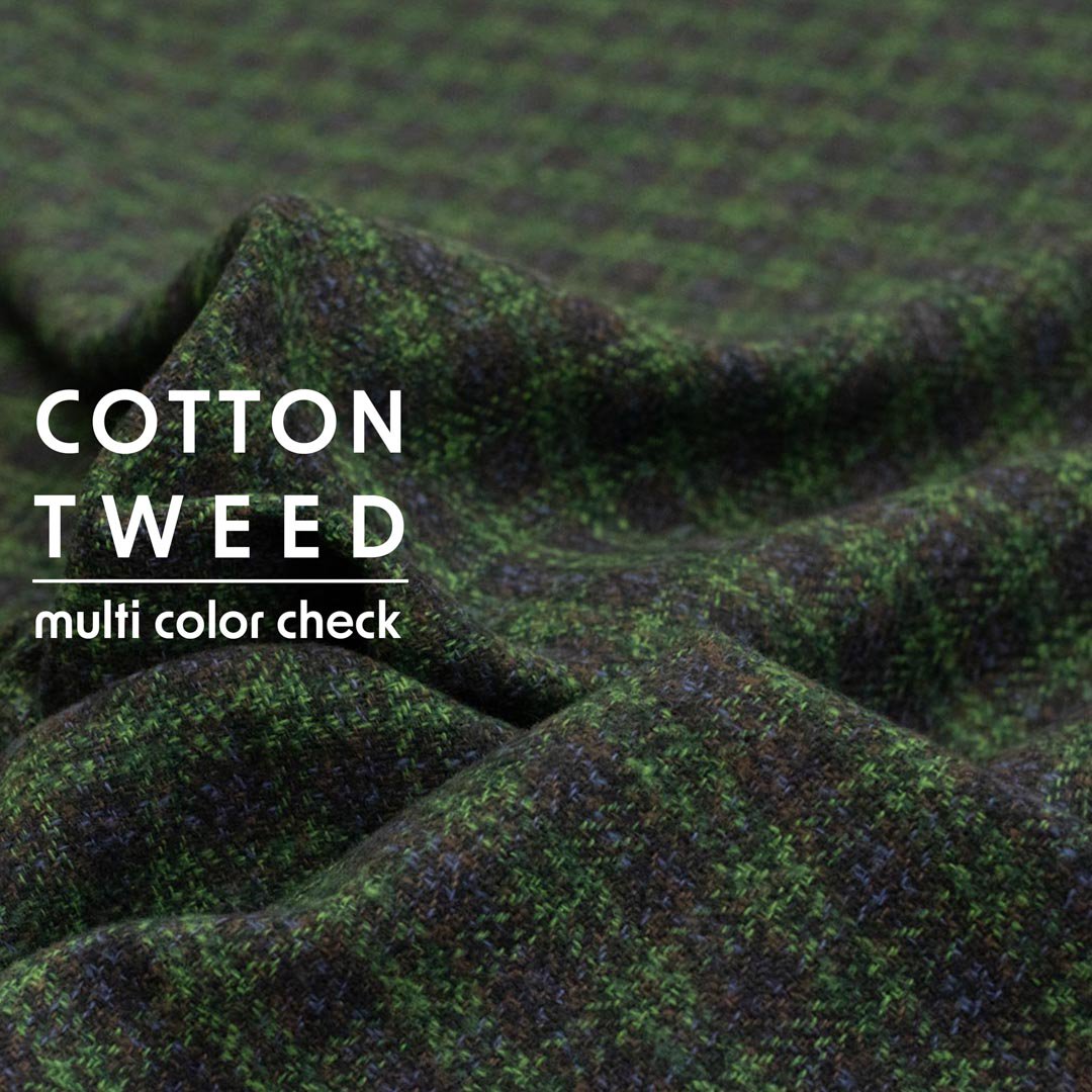 [ cotton tweed ]コットンで織ったツイードチェック｜コットンツイード｜マルチカラーチェック｜ブラックウォッチ｜5237-83