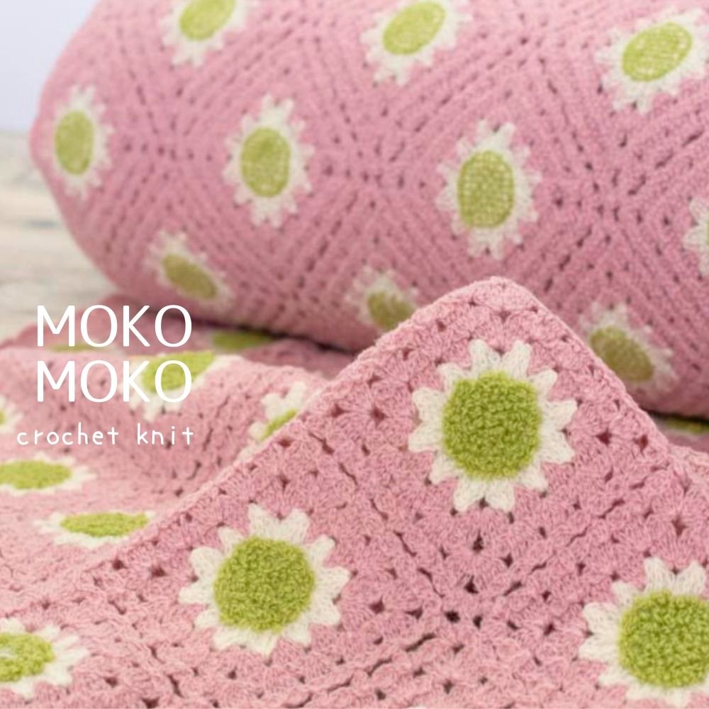 [ クロッシェ風ニット ] MOKO MOKO ランバス｜knit｜crochet knit rhombus｜ソフトピンク｜8199-3