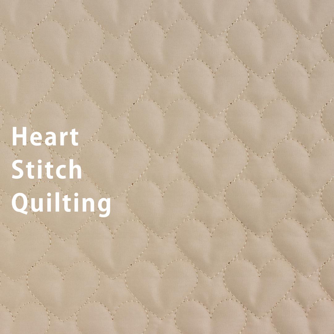 [ Quilting ] Heart stitch Quilt｜ハートステッチキルト｜135cm巾｜エクリュ｜8202-1