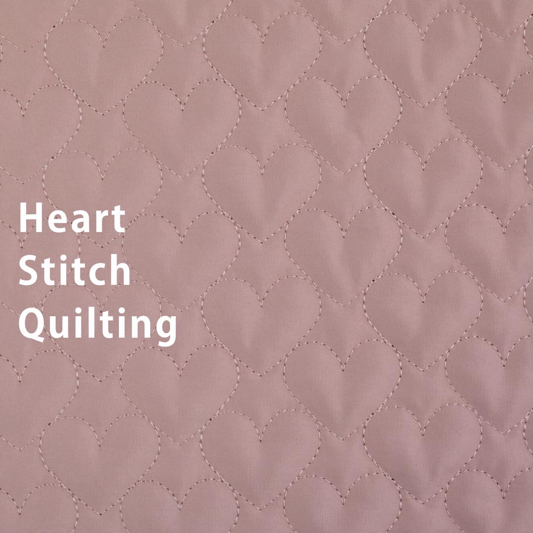 【10月末再入荷予定】[ Quilting ] Heart stitch Quilt｜ハートステッチキルト｜135cm巾｜フォグピンク｜8202-2