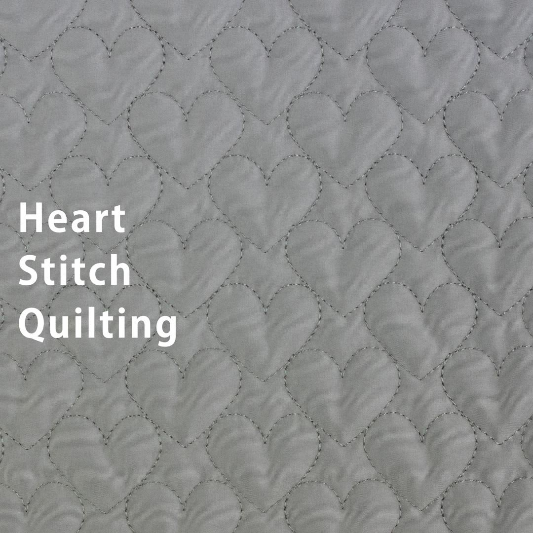 [ Quilting ] Heart stitch Quilt｜ハートステッチキルト｜135cm巾｜グレー｜8202-3