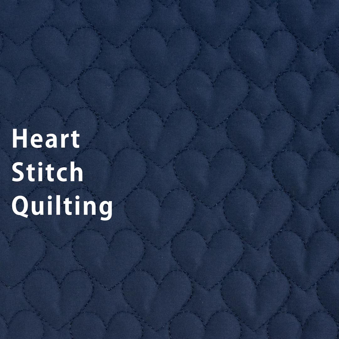[ Quilting ] Heart stitch Quilt｜ハートステッチキルト｜135cm巾｜ネイビー｜8202-4