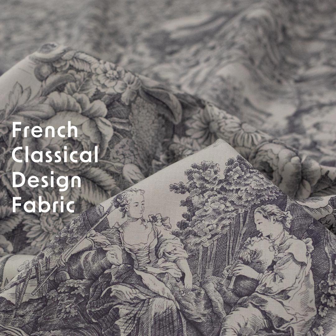 [ COTTON ] French Classical Design Fabric｜コットンシーチング｜グレートーン｜8157-8