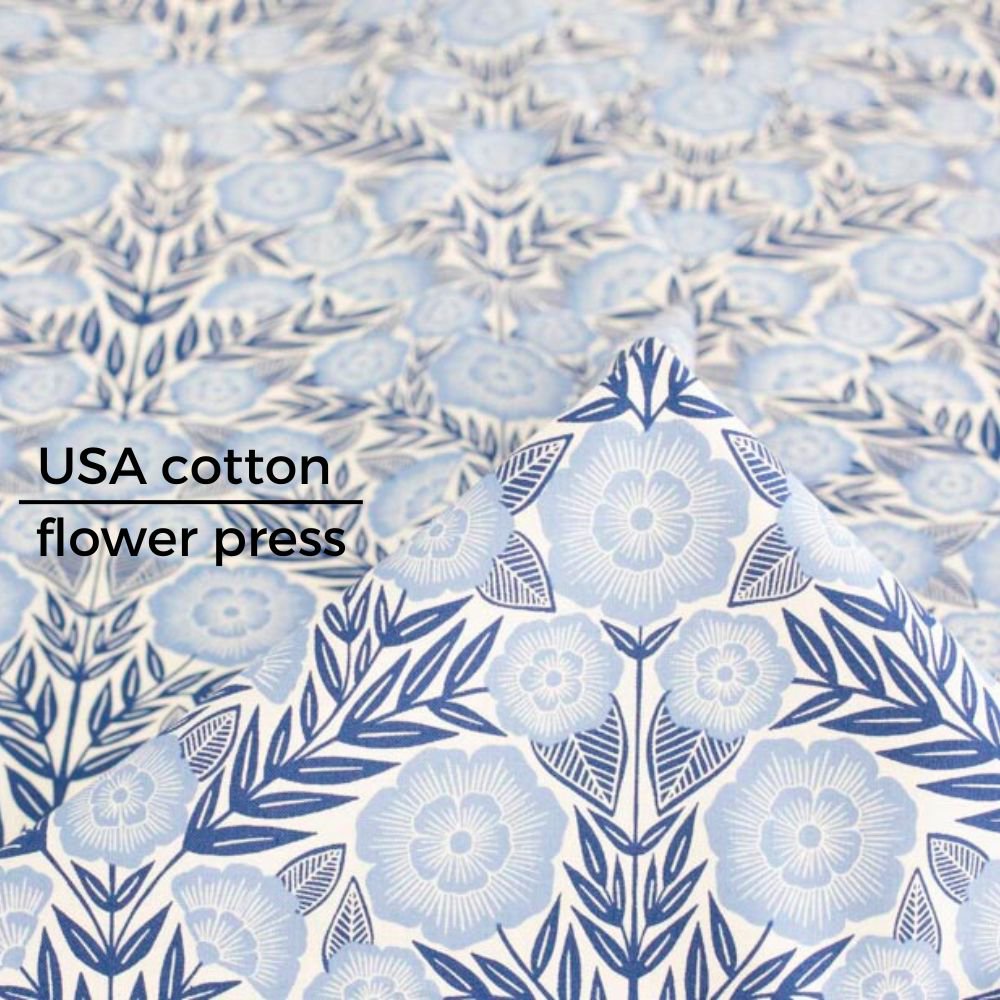 [ USA cotton ] flower pressåեץ쥹MODAҡåեۥ磻ȡߥ֥롼8244-1
