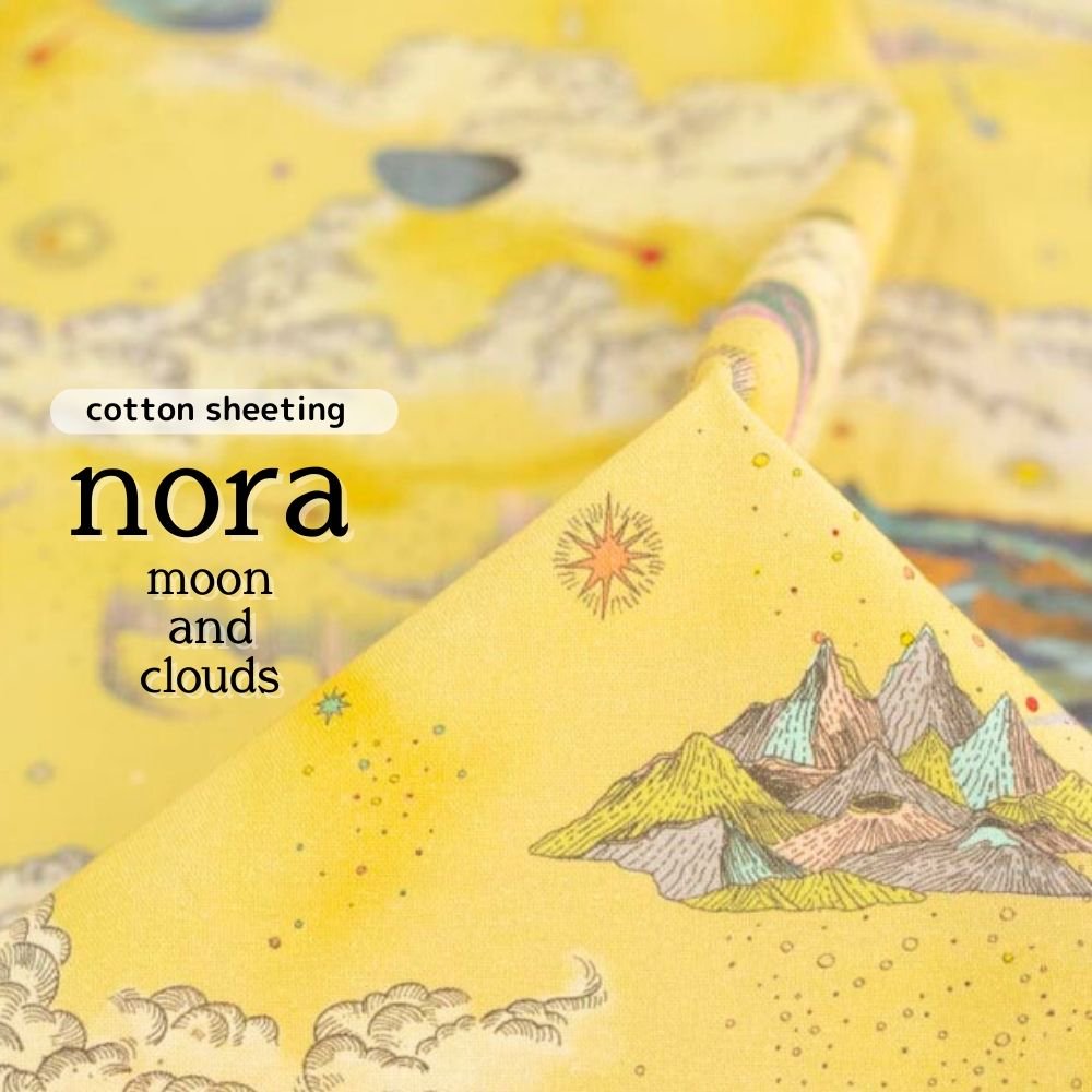 コットンシーチング ] nora 月と雲｜cotton sheeting｜nora moon and