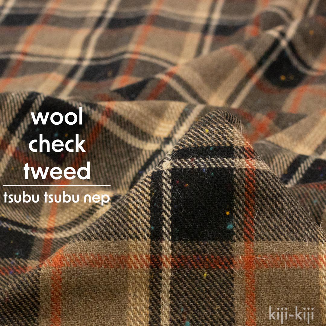 [ WOOL ] Color nep check tweedå顼ͥåץåĥɡå֥饦8271-2