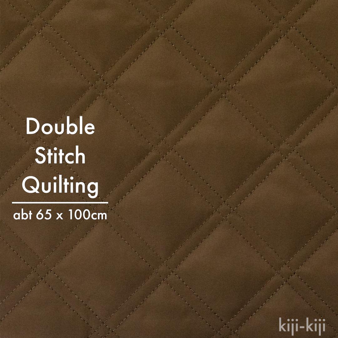 [ Quilting ] Double Stitch Quilting｜ダブルステッチキルト｜カット済み｜約65x100cm｜ブラウン｜8294-5