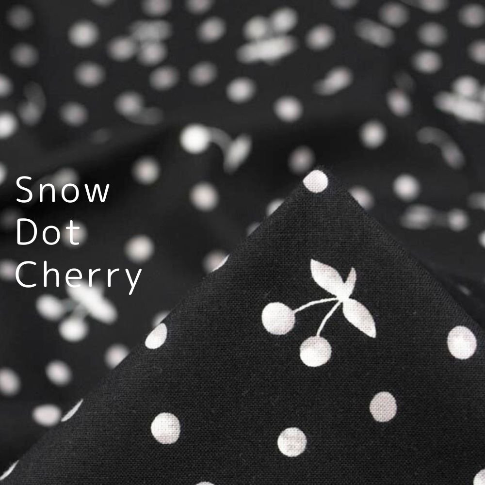 [ Cotton ] Snow Dot Cherry｜スノードットチェリー｜コットンシーチング｜ブラック｜8299-3