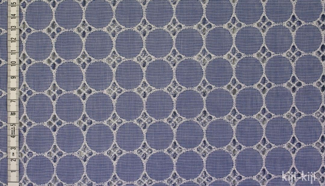 Embroidered lace | Circular pattern embroidery on houndstooth