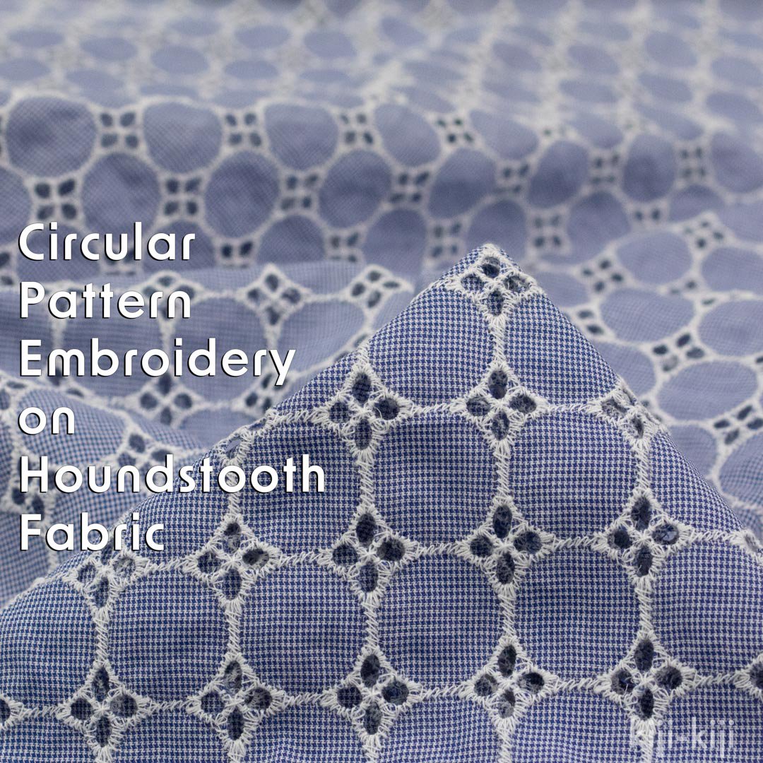 [ Embroidered lace ]ĻΥ졼Circular pattern embroidery on  houndstooth fabricå֥롼9003-1
