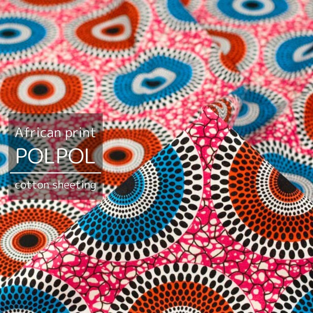 [ åȥ󥷡 ]  եꥫץȡPOLPOLcotton sheetingAfrican print POLPOLåޥ󥿥ԥ󥯡9037-15
