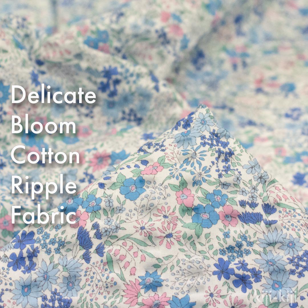 [ åȥåץ ] Delicate Bloom Cotton Ripple Fabricååץϡˢˢۡå֥롼9094-22