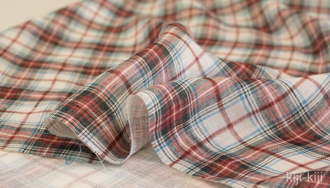 LINEN DOUBLE GAUZEチェック生地 | 110巾リネンダブルガーゼ