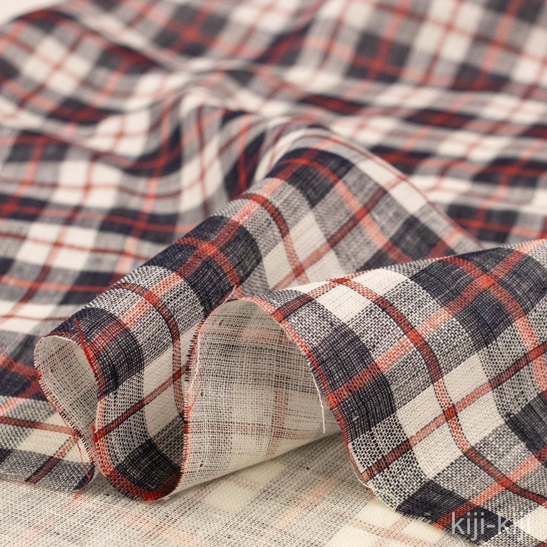 LINEN DOUBLE GAUZEチェック生地 | 110巾リネンダブルガーゼ LINEN DOUBLE GAUZEチェック生地 | 110巾リネンダブルガーゼ