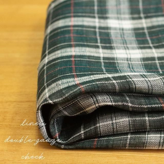 LINEN DOUBLE GAUZEチェック生地 | 110巾リネンダブルガーゼ LINEN DOUBLE GAUZEチェック生地 | 110巾リネンダブルガーゼ