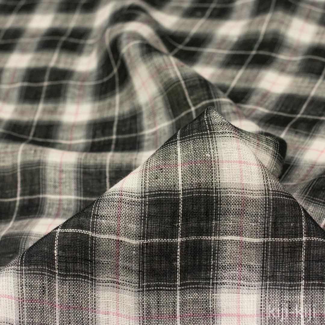 LINEN DOUBLE GAUZEチェック生地 | 110巾リネンダブルガーゼ