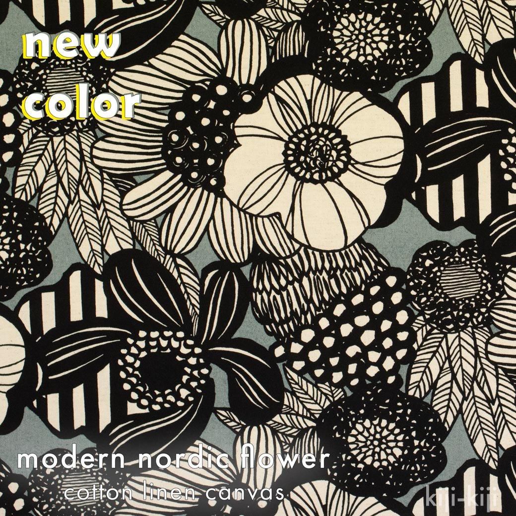[ åȥͥ󥭥Х ] Υǥåեcotton linen canvasmodern nordic flowerå졼4196-10
