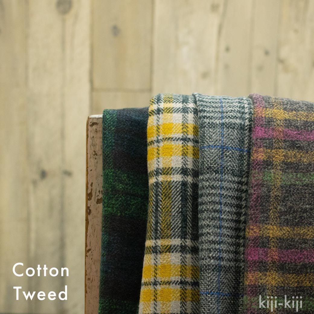 コットンツイードチェック｜グレーブルーライン - 【キジキジ