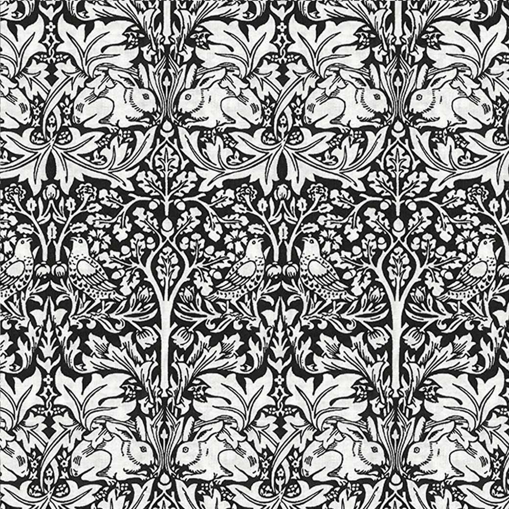 定価¥22000 LORNA MURRAY ブラックとホワイトのチェック柄 モリス柄生地 |ブラザーラビット - 【キジキジ】布・生地の通販