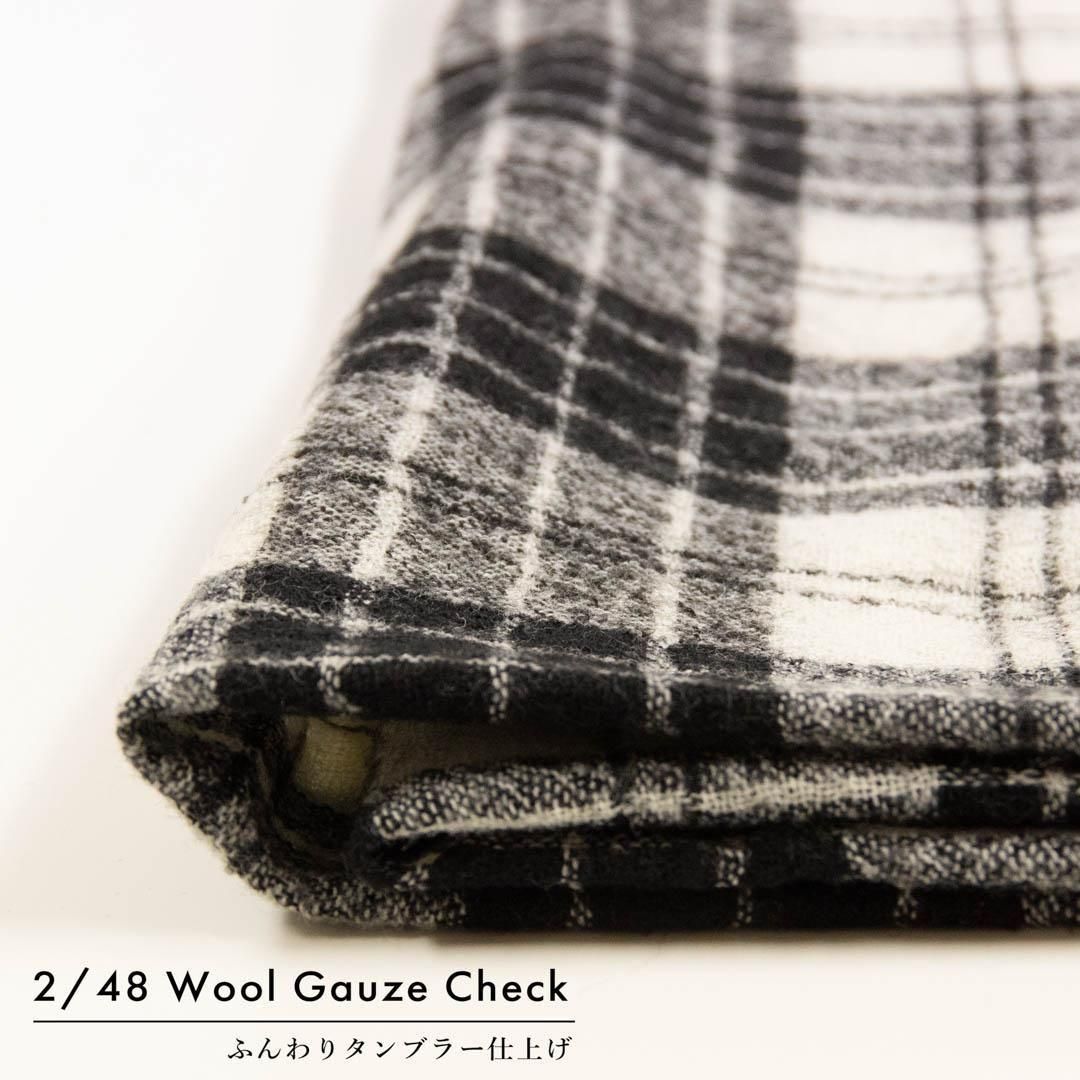 <img class='new_mark_img1' src='https://img.shop-pro.jp/img/new/icons59.gif' style='border:none;display:inline;margin:0px;padding:0px;width:auto;' />[  ] Wool Gauze Check2/48å֥顼å㡼White Black9231-3
