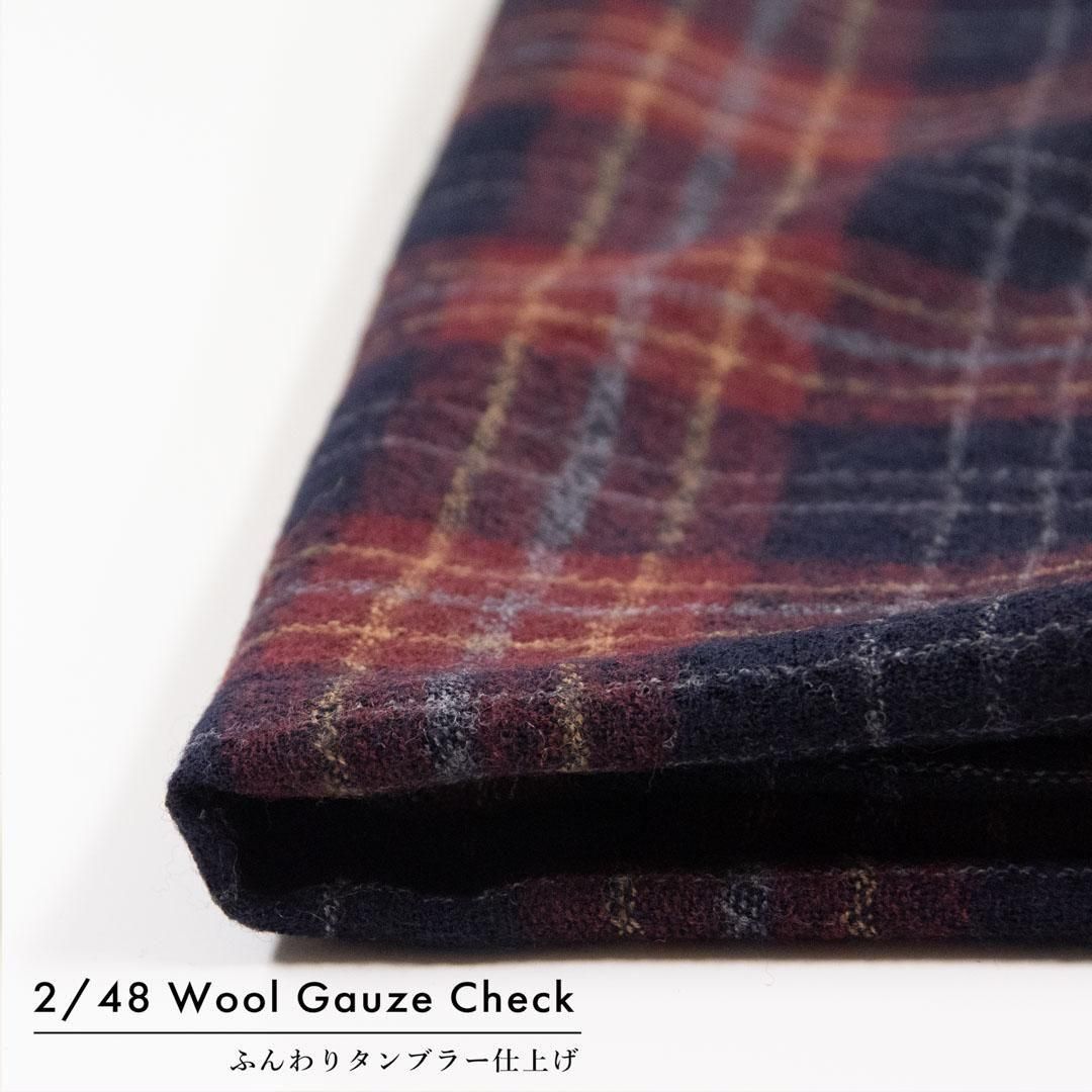 <img class='new_mark_img1' src='https://img.shop-pro.jp/img/new/icons59.gif' style='border:none;display:inline;margin:0px;padding:0px;width:auto;' />[  ] Wool Gauze Check2/48å֥顼å㡼Burgundy9231-6