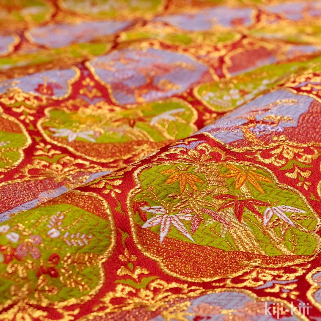 京都西陣織・金襴生地 桜にあられ玉｜薄紅 ｜040 - 【キジキジ