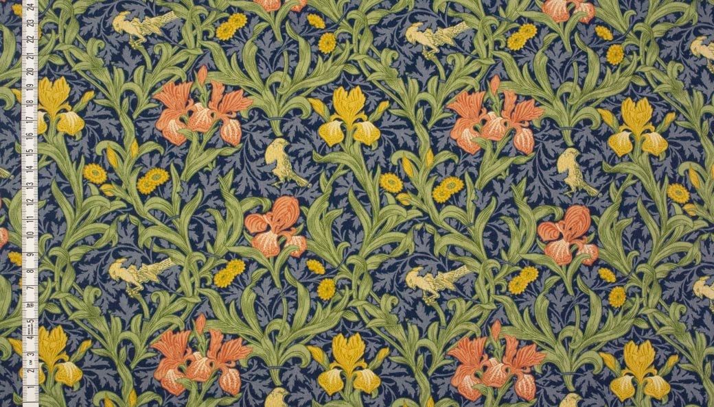 ウィリアム.モリスコレクション　アイリス moda fabrics BEST OF MORRIS IRIS シーチング（単位50cm）<br