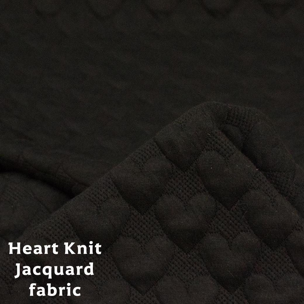 ハートニットジャガード｜ブラック - 【キジキジ】布・生地の