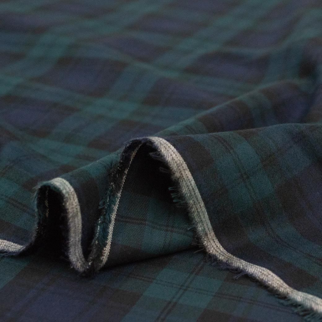 起毛シャギーチェック生地 | ブラックウォッチ - 【キジキジ】布