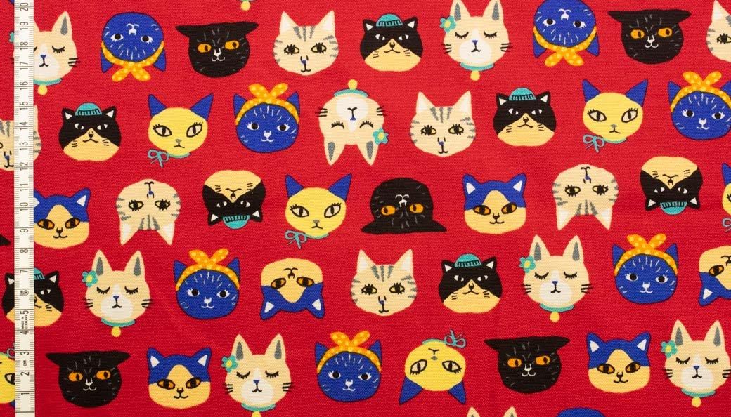 コットンオックス | ラブリーキャッツ | ネコ柄 - 【キジキジ】布