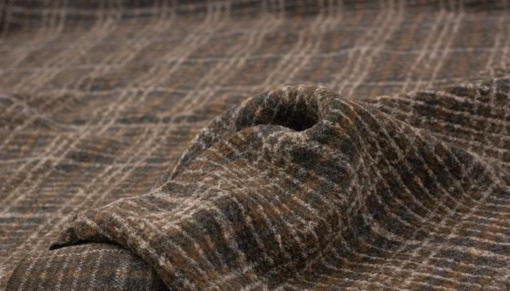 エアリースライバーニット | ブラウンチェック - 【キジキジ】布・生地